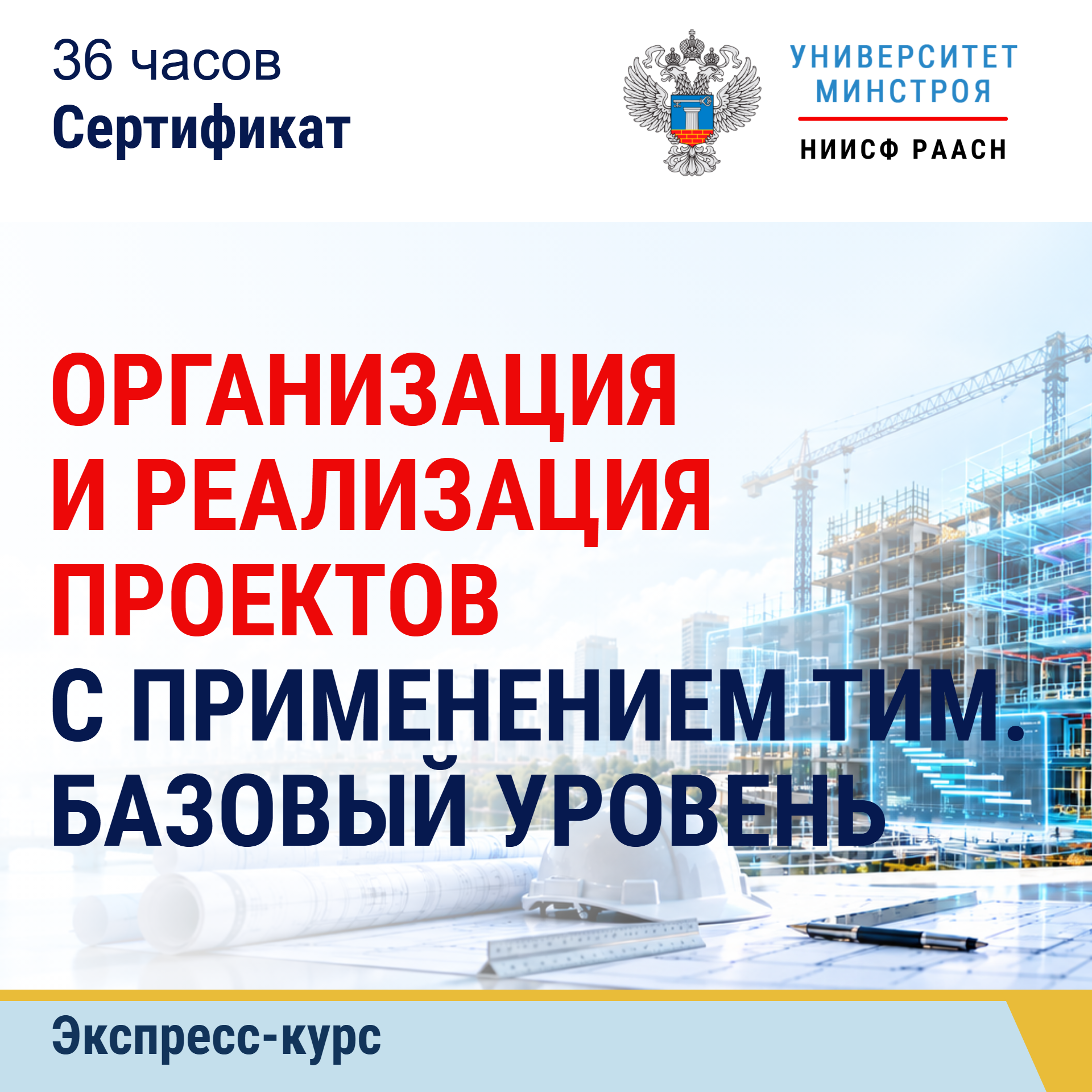 Экспресс-курс. Организация и реализация проектов с применением ТИМ. Базовый уровень