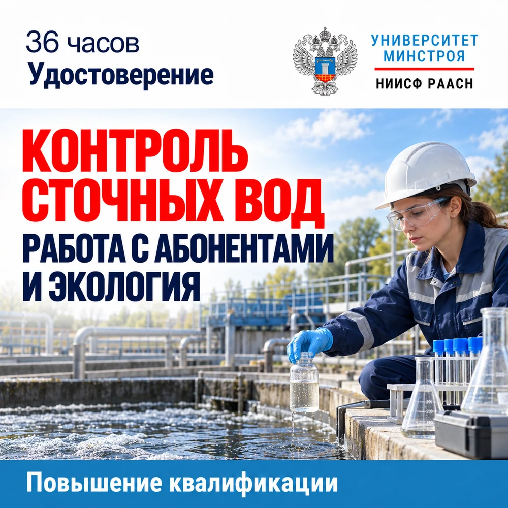 Повышение квалификации. Контроль сточных вод абонентов и экологическое сопровождение водоотведения